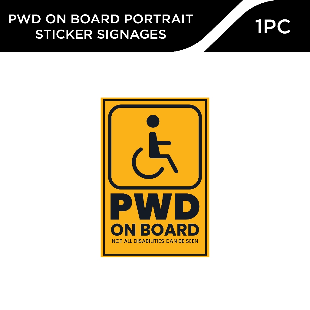 De-Sign PWD On Board Portrait and Landscape Signage Sticker, Waterproof ...