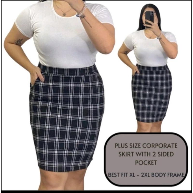 PLUS SIZE PENCIL CUT SKIRT FIT FROM XL 2XL WAISTLINE 32 38 MAX 40 makapal and strechable