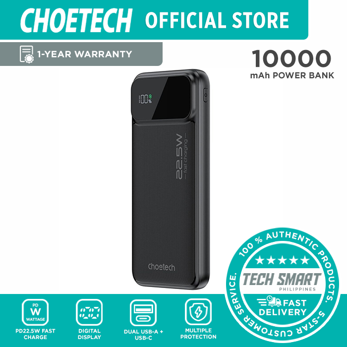 CHOETECH B728 10000mAh Fast Charging Power Bank with Digital LED Display main image 1