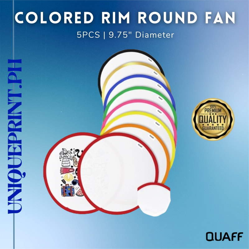 (5pcs) Quaff Blank Printable Foldable Round Fan Rim Color for ...