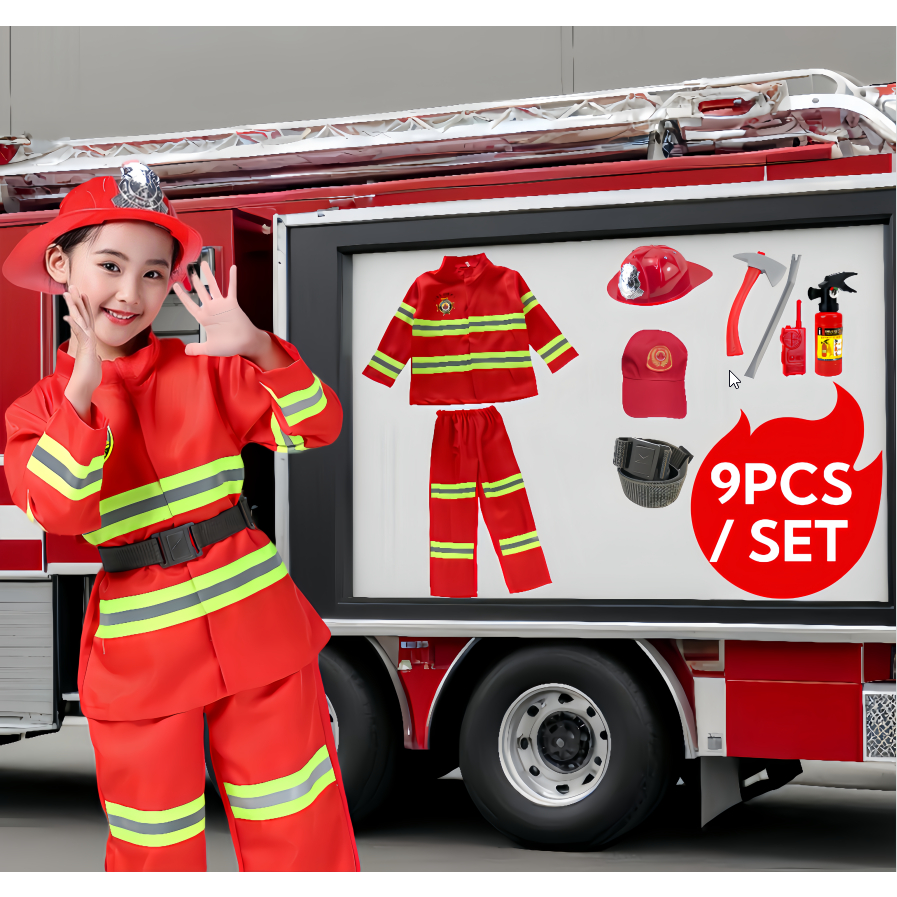 Firefighter Costume For Kids Fireman Costume For Kids Unisex Career ...