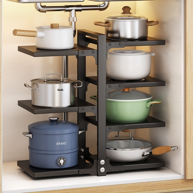 Kitchen rack Kitchen Pan Organizer 2-7 layer Pot Rack Adjustable ...