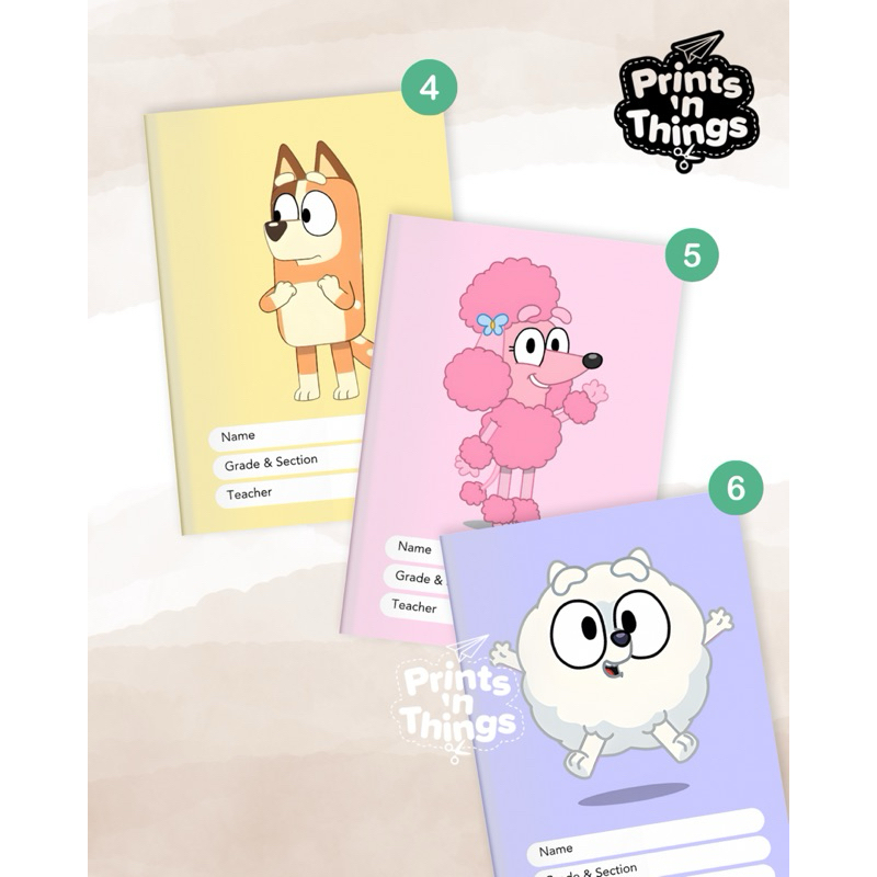 Personalized Bluey Notebook (Kinder, Prep, Nursery, G1, G2, G3 ...