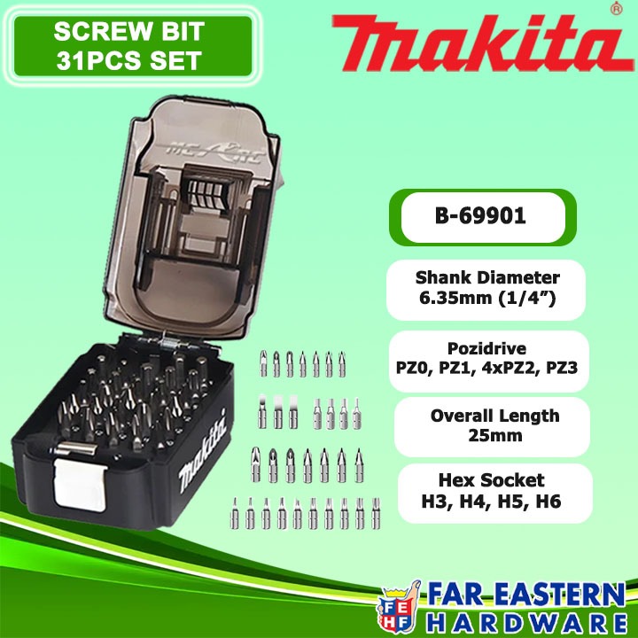 MAKITA Screw Bit 31pcs Set B-69901 MKAC | Shopee Philippines