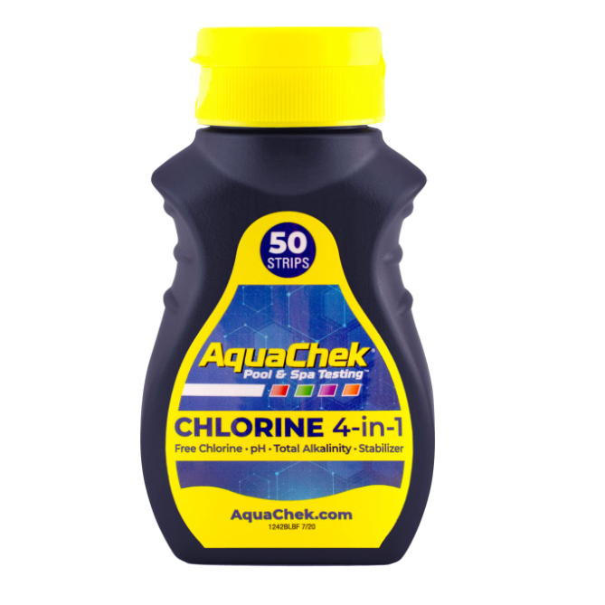 4in1 Free Chlorine pH Alkalinity Stabilizer Test Strips Pool Spa Water Test 50pc (EXP. AUG