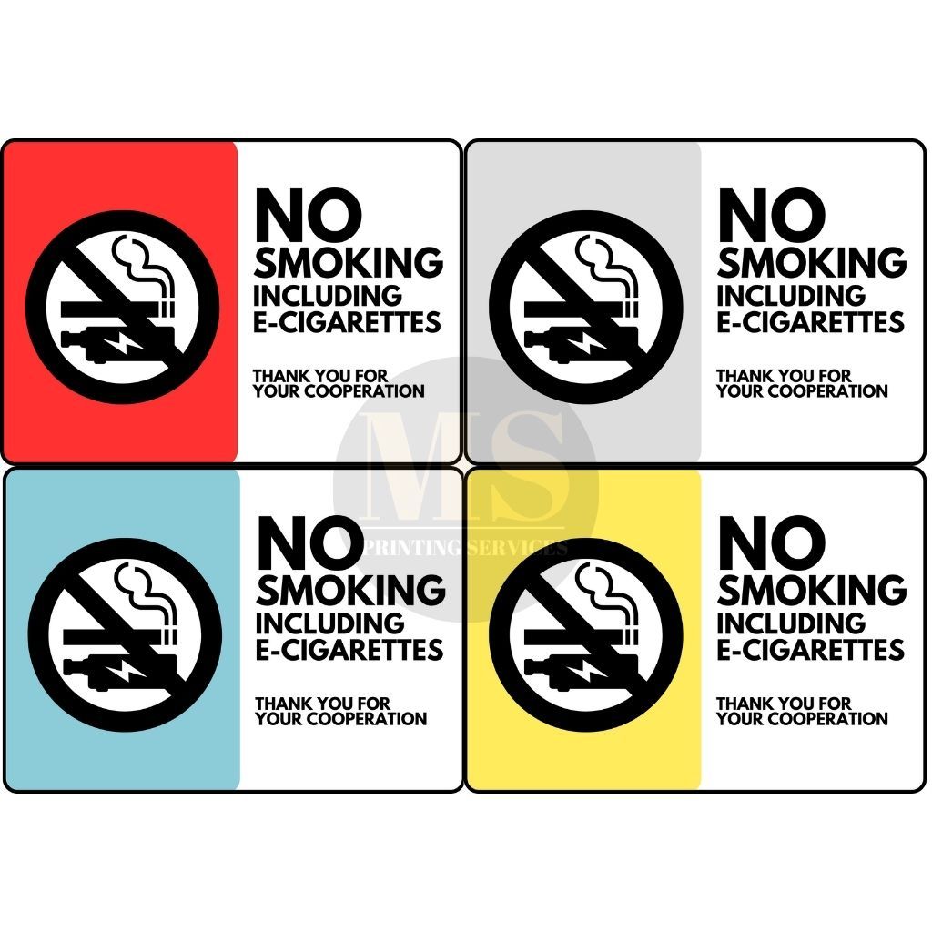 No Smoking Signages 2 (Laminated Signage and Waterproof Vinyl Sticker ...