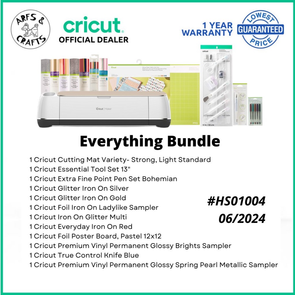 Cricut Maker EVERYTHING BUNDLE (Tools,Cricut Vinyls,and more) Shopee