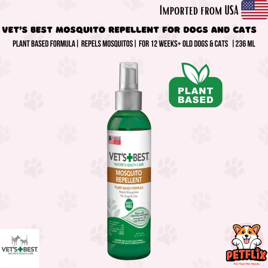 Vet's Best Mosquito Repellent Plant Based for Dogs and Cats with