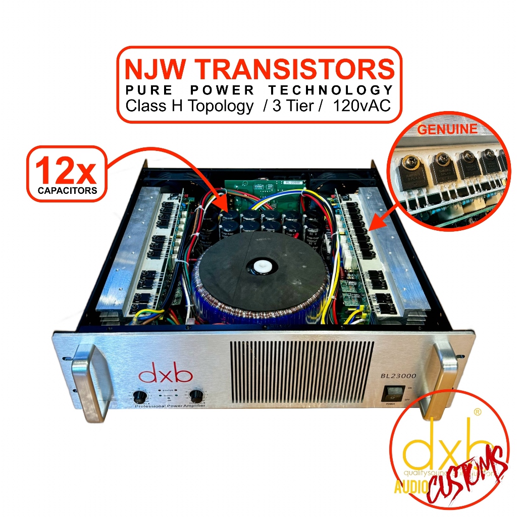 dxb BL23000 power amplifier (120v / 3 Tier / Class H / NJW Transistors