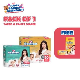 Kleenfant Diaper for Baby Taped Pants Newborn -XXXL Pack of 1 30 pad Baby Needs Korean Diaper Babies