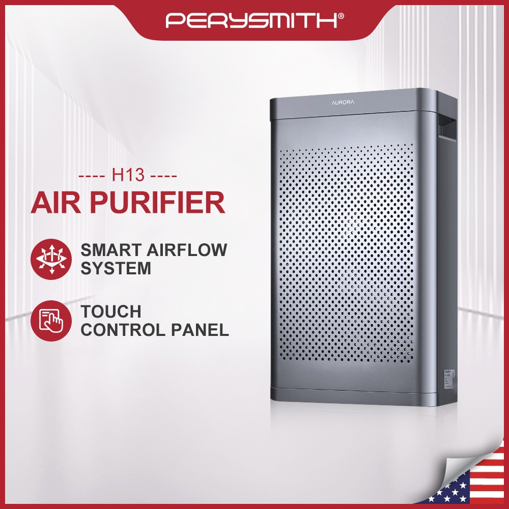 PerySmith H13 Air Purifier with UV Light Disinfectant 4-layers of HEPA ...