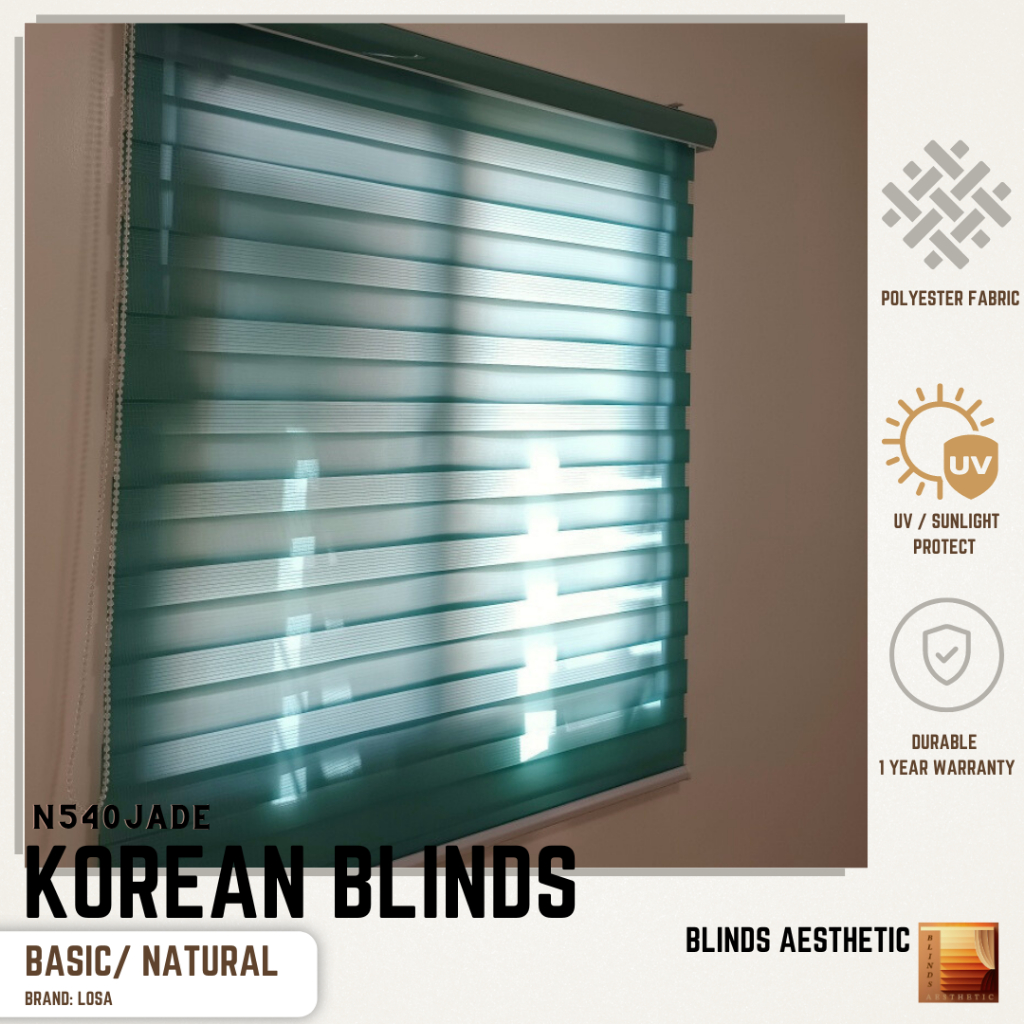 BASIC N540 JADE (customize size) KOREAN WINDOW BLINDS 100% HIGH QUALITY ...