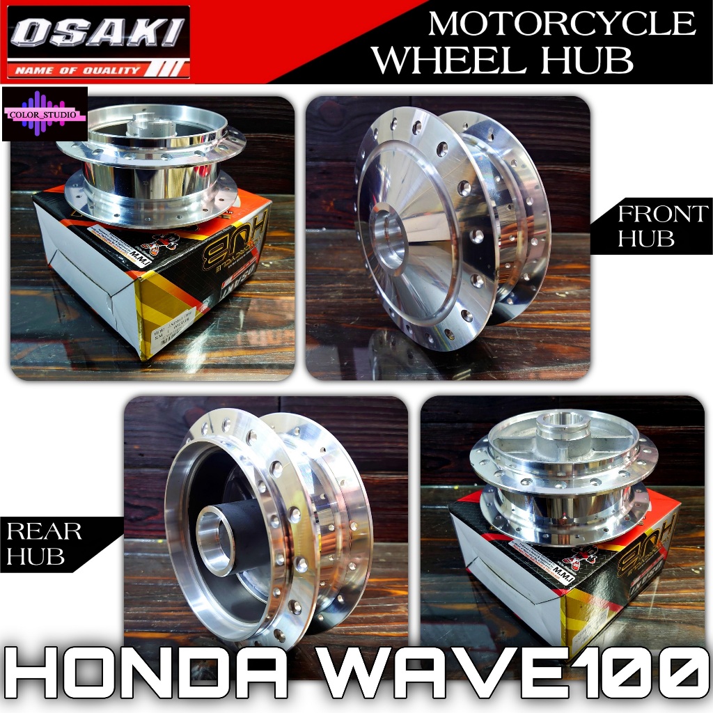 OSAKI Wheel Hub for Honda Wave100 Front and Rear Chrome Finish made in ...