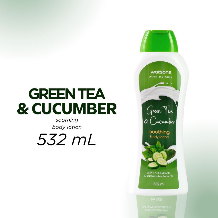 WATSONS Green Tea & Cucumber Soothing Body Lotion 532ml | Shopee ...