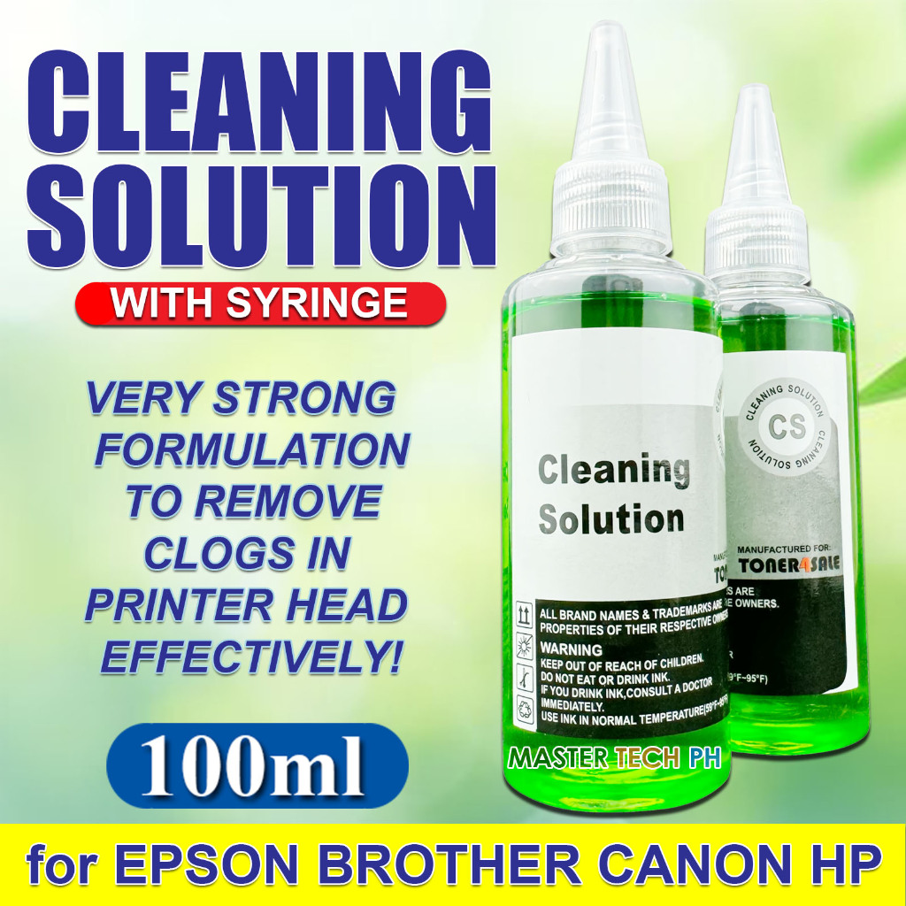 Cleaning Solution & Syringe with Hose 100ml for Brother HP Canon Epson ...