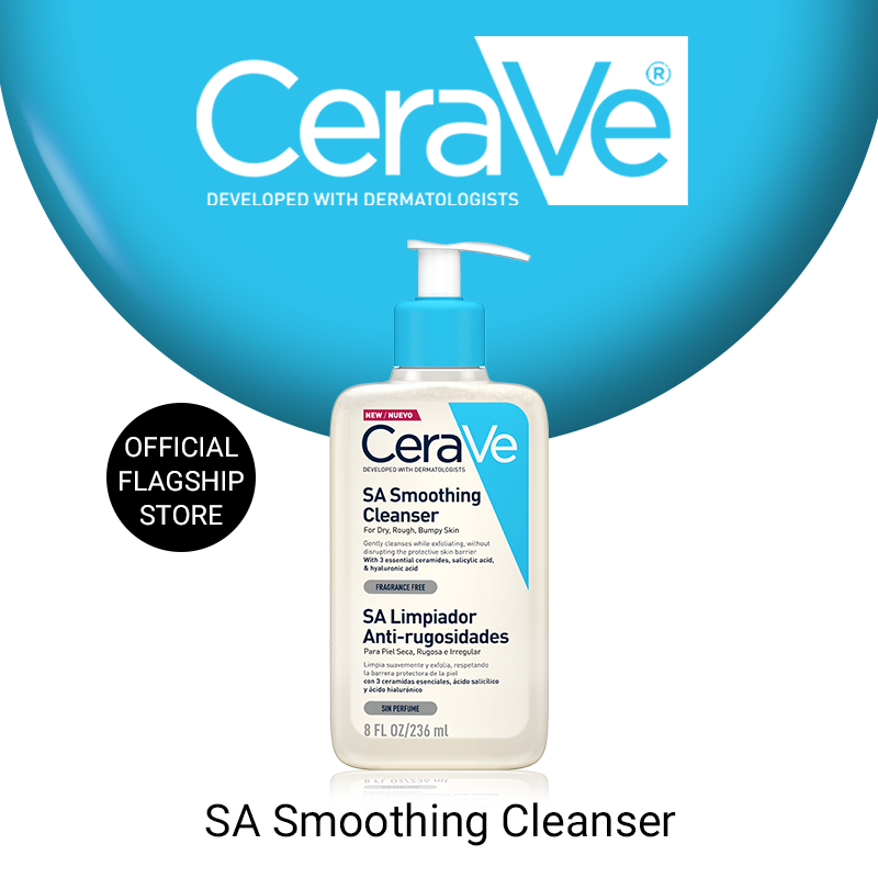CeraVe SA Smoothing Cleanser Acne And Black Heads Removal Exfoliating