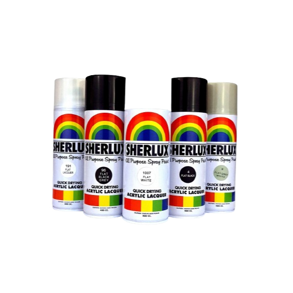 Sherlux All Purpose Spray Paint - Quick Drying Acrylic Lacquer Flat ...