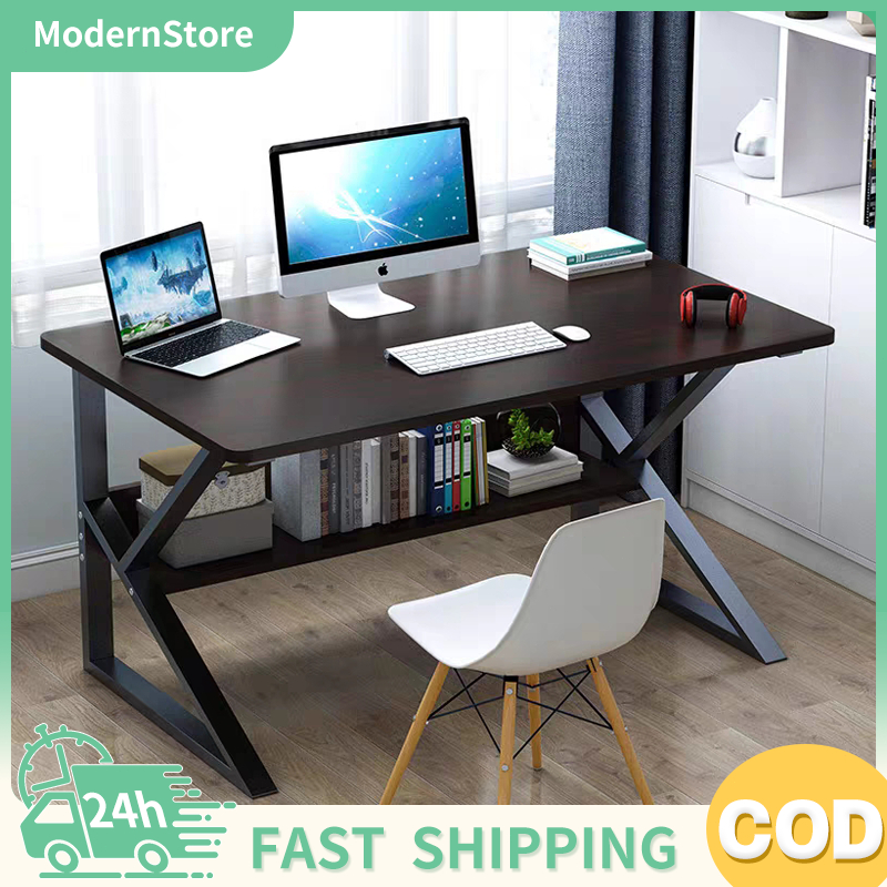 ️⚡️PH⚡️ 120/100/140CM Computer Desk Solid Wood Office Table Study Desk ...