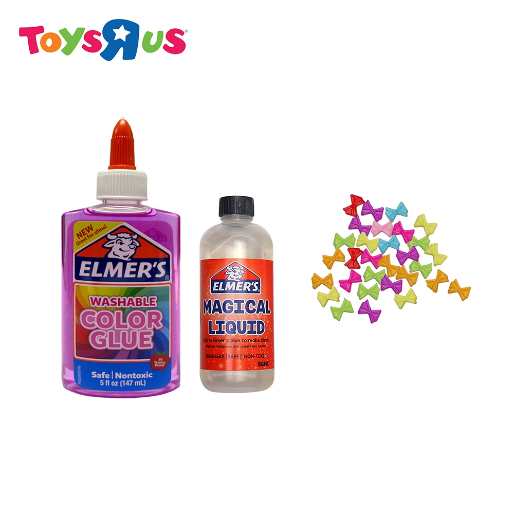 Elmers Slime Time! Fancy Slime Kit - Ribbon Beads ( Pink Washable Glue ...