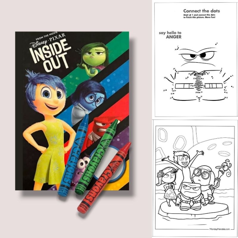 Inside Out Coloring Activity Book Birthday Party Giveaway Souvenir ...