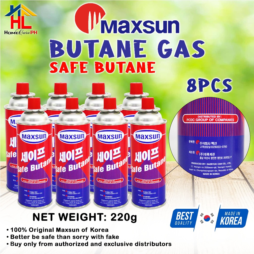 Maxsun Safe Butane Gas 220g 8pcs | Shopee Philippines