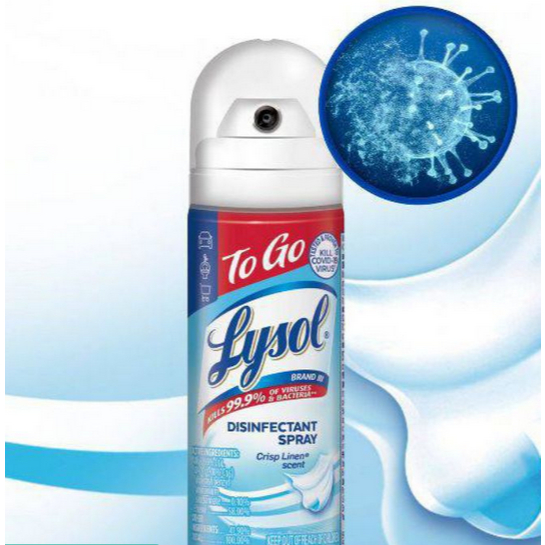LYSOL TO GO DISINFECTANT SPRAY CRISP LINEN (42.5 GRAMS) | Shopee ...