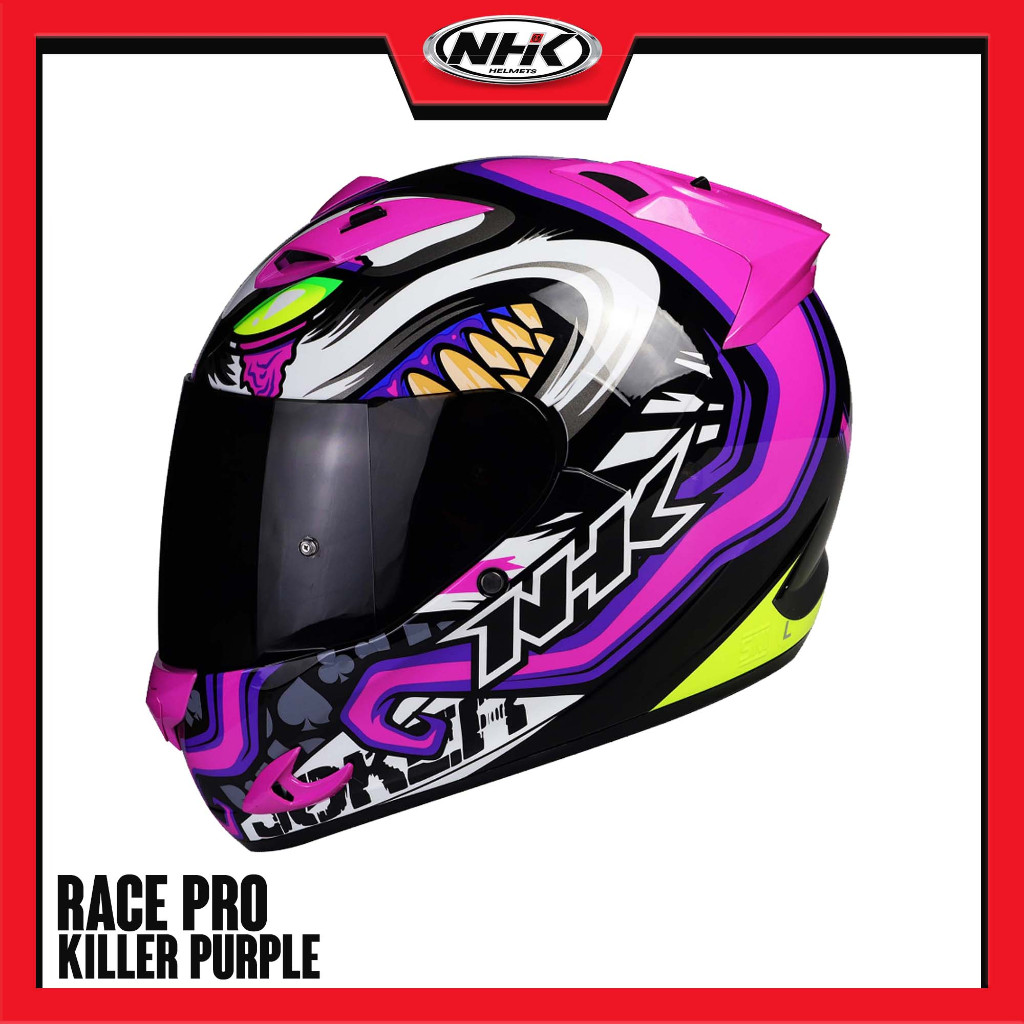NHK Helmets Race Pro Killer Purple Single Visor | NHK Helmets Official ...