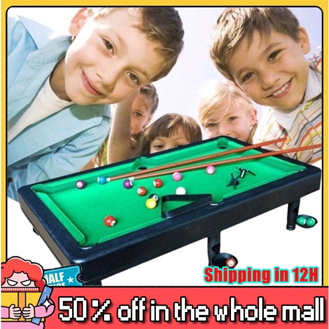 Mini Billiard Ball Snooker Pool Table Top Game Set Kids Toy | Shopee ...