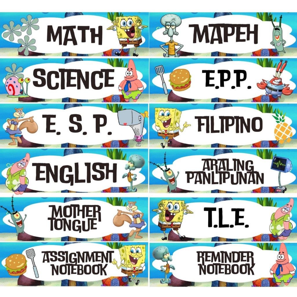 SUBJECT LABEL AND NAME LABEL STICKER FOR NOTEBOOK AND BOOKS | Shopee ...