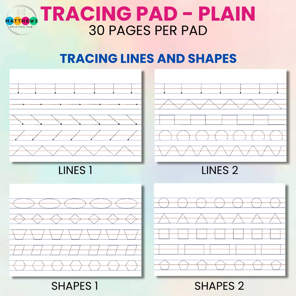 PLAIN WRITING / TRACING PAD - 30 Pages Per Pad - A5 SIZE - Educational ...