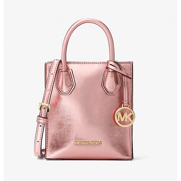 Michael Kors Mercer Extra-Small Patent Crossbody Bag Primrose | Shopee ...