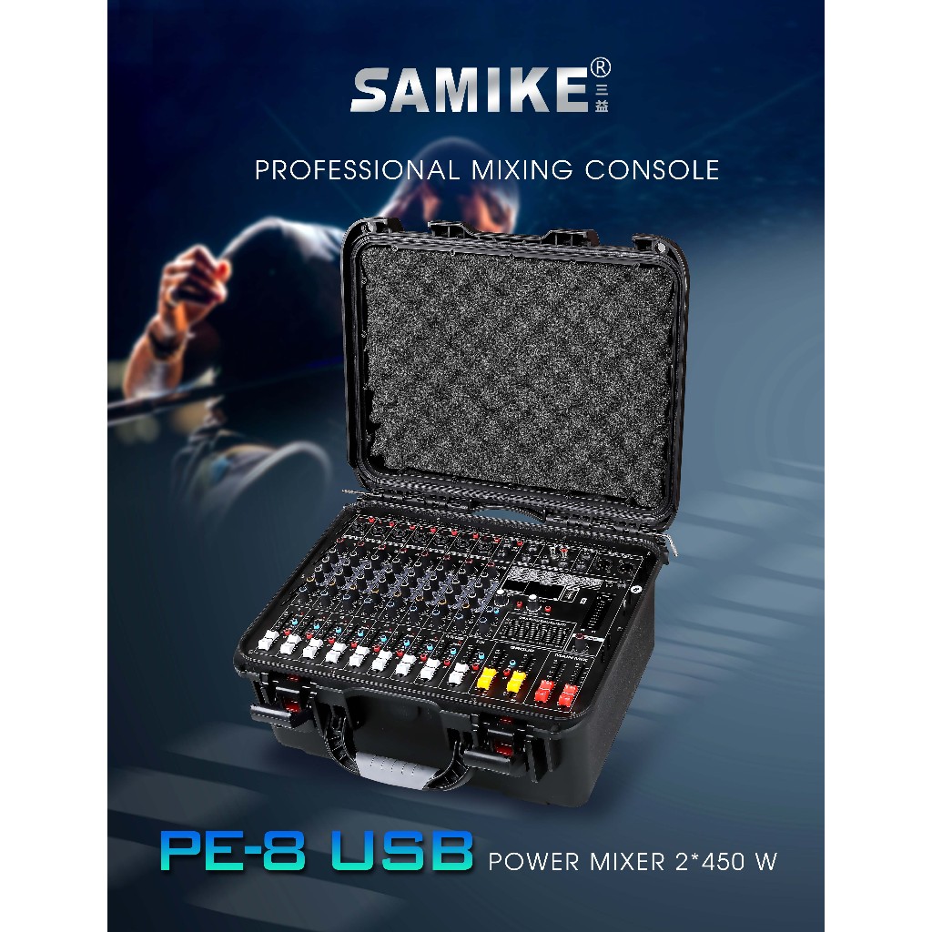 yamaha 2 in 1 High Power 8 Channel mixer and amplifer set +48V Phantom ...