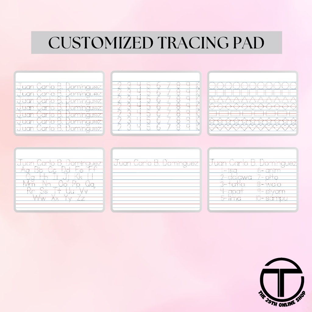 Customized Tracing Pad for Kids ****** 30pages ****** 29thOnlineShop ...