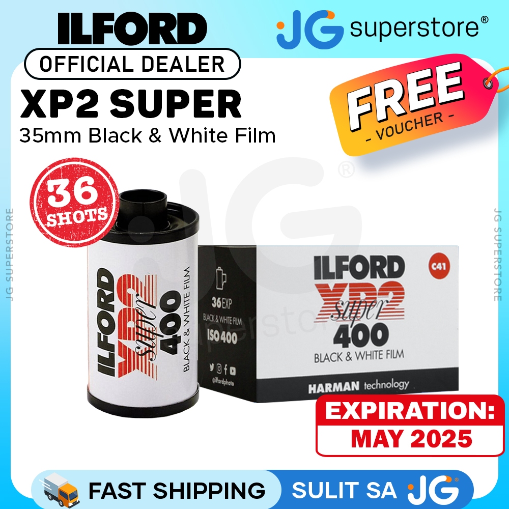 5 Rolls Ilford XP2 Super 400 Black & White Film (35mm, 24 Exposures) - Fresh