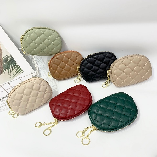 Big Women's Coin Purse Lambskin with Double Chain Coins Wallet | Shopee ...