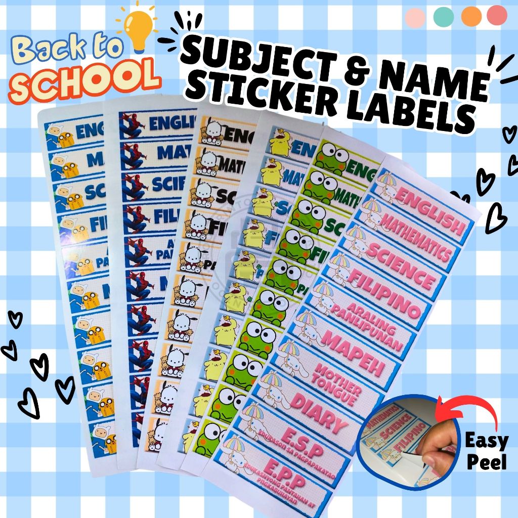 Subject Labels - Name & Section Labels - Personalized - Easy Peel ...