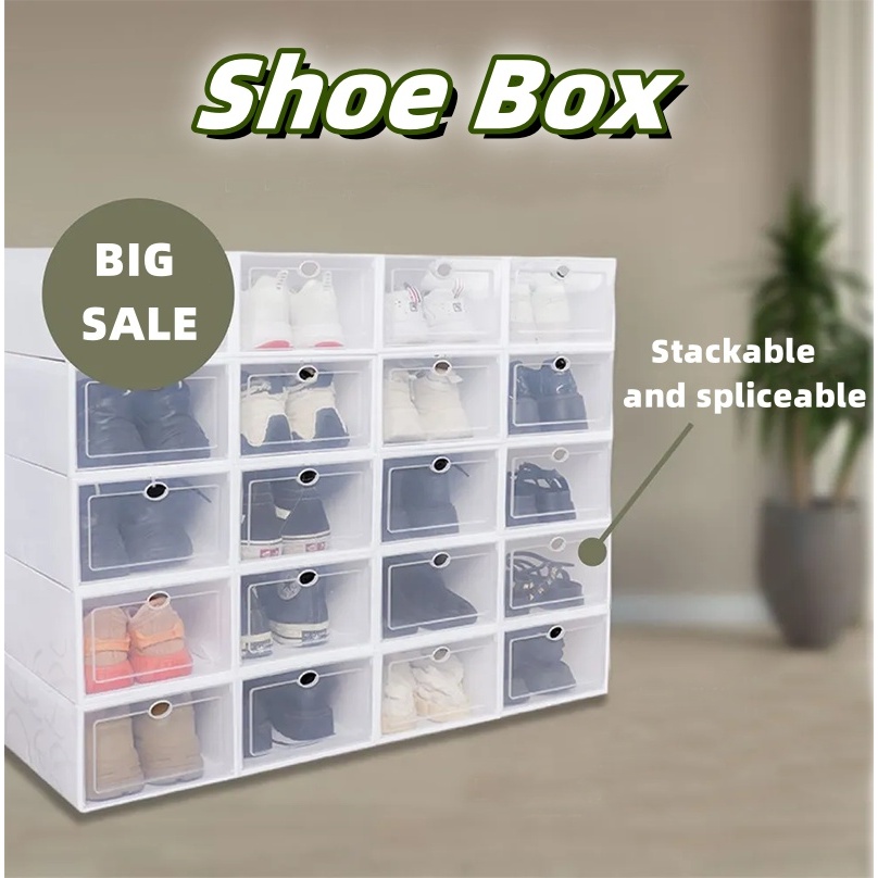 Big Size Hard Plastic Shoe Box Colorful Shoes Rack Storag Organizer ...
