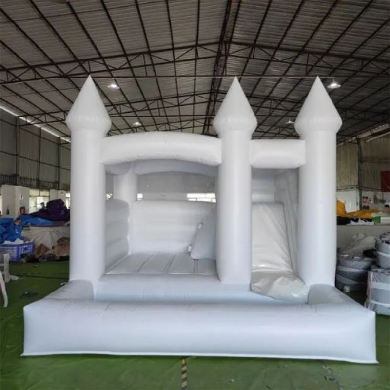Onhand Large Inflatable PVC White Castle with ballpit Playground Slide ...