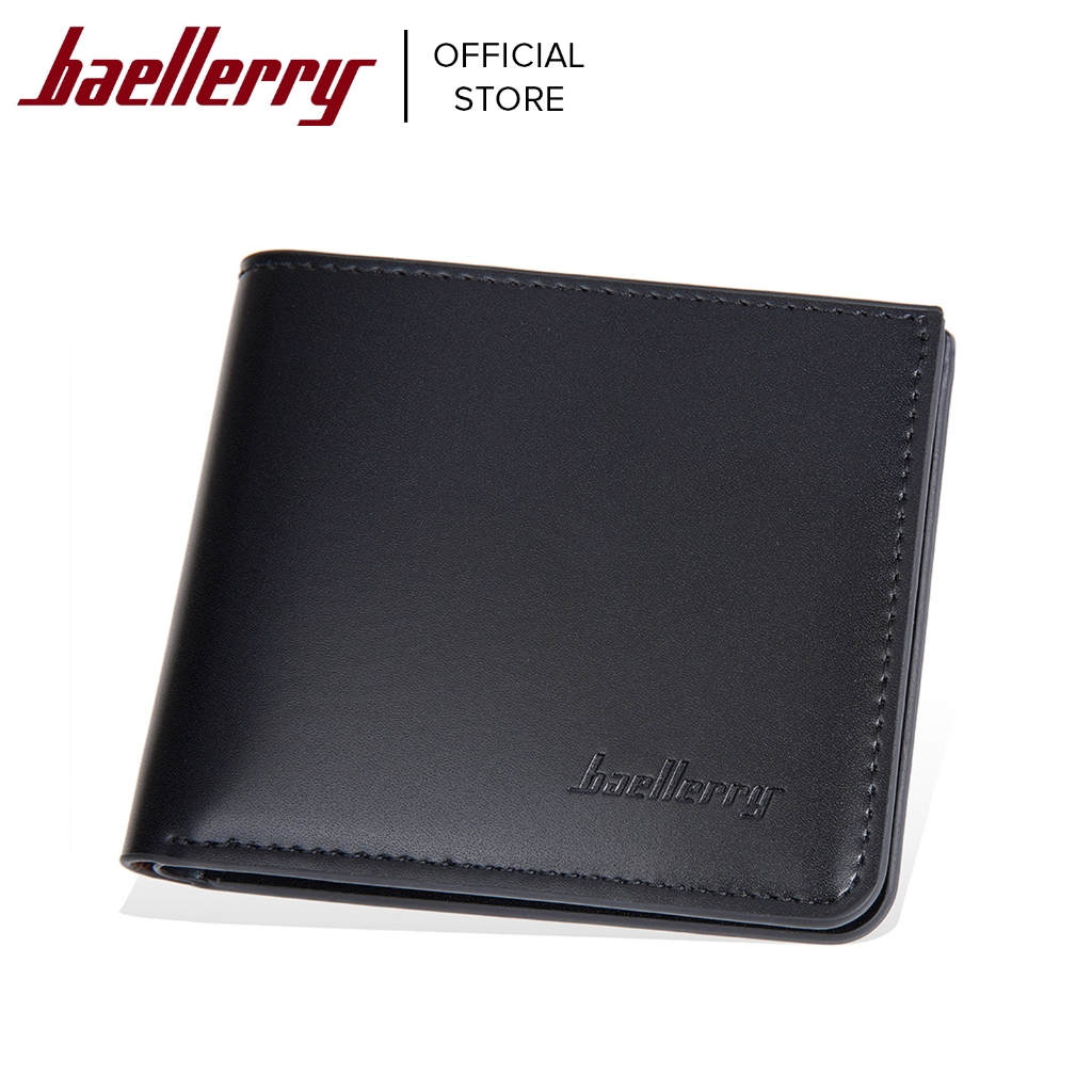 Baellerry Basic Bi-Fold PU Leather Cowhide Wallet For Men | Shopee ...
