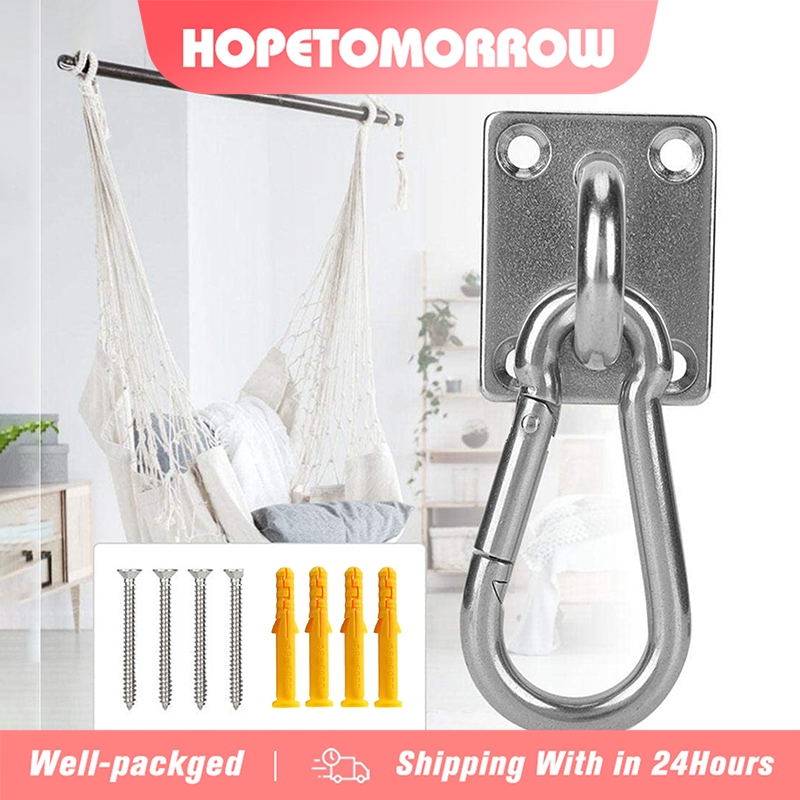 MECCANIXITY M6x40mm Eye Hooks – 304 Stainless Steel, Self-Tapping, 4-Pack For Hammocks, Swings, Yoga Stands, Ceiling Mounts