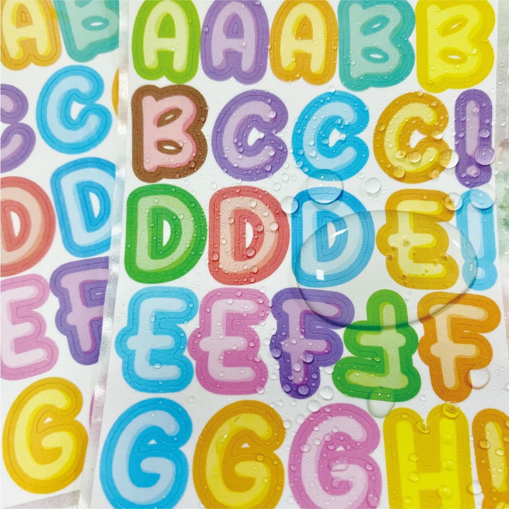 5 sheets Cartoon Colorful English Letters Label stikcer Diy Lunch Box ...