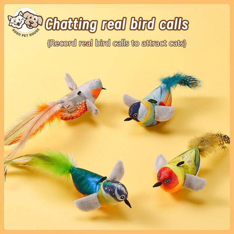 Simulation Bird Interactive Cat Toys Electric Hanging Bird Flying Bird ...