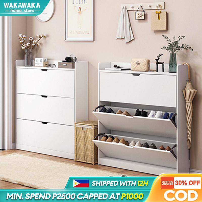 Flip Shoe Cabinet Storage Flip Shoe Rack Cabinet 3 Drawers Home ...