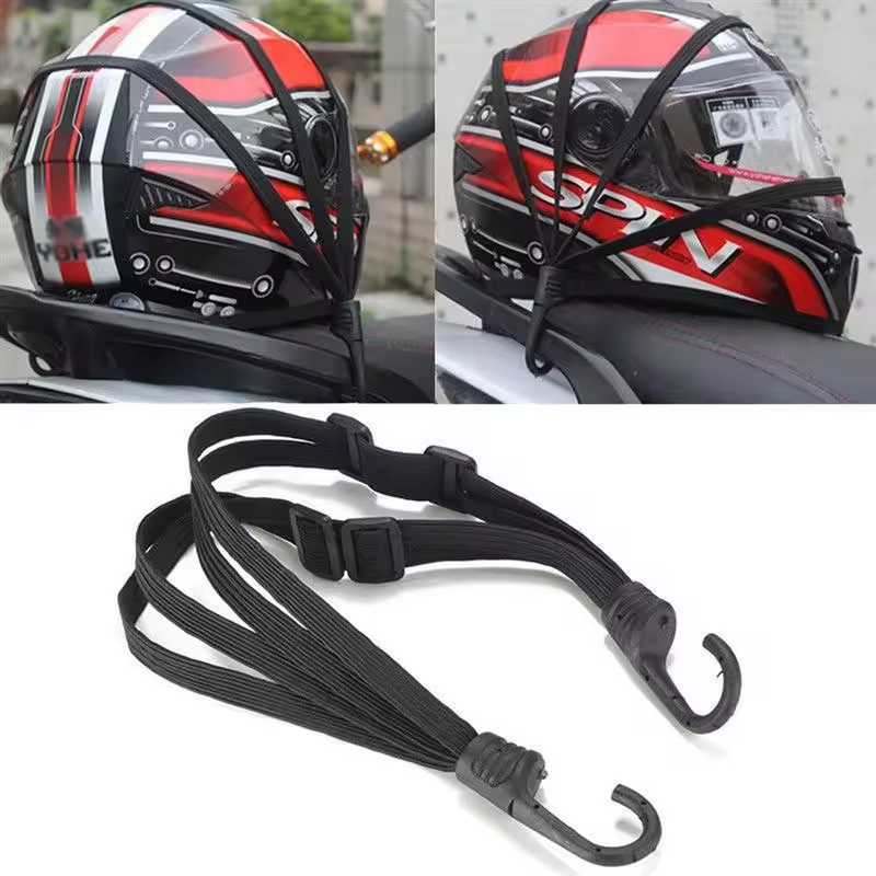 Elastic motorcycle helmet luggage rope with 2 hooks for bicycle ...