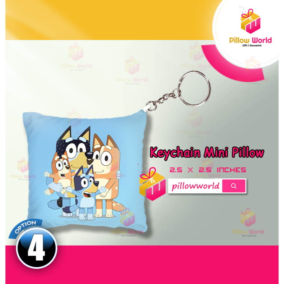 Bluey_11 Cute Mini Pillow Key chain 2.5 x 2.5 inches With Free ...