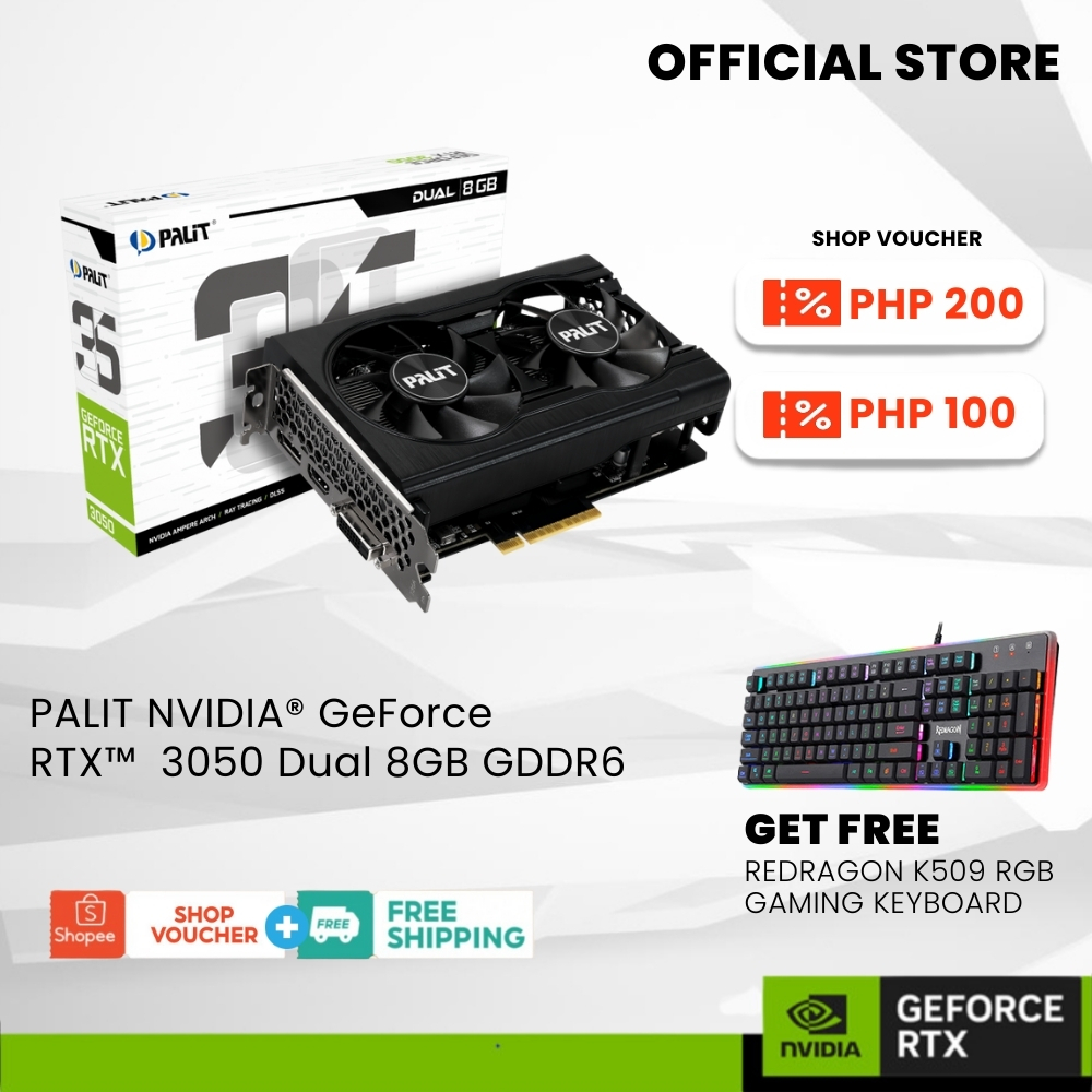 Palit NVIDIA® GeForce RTX™ 3050 NE63050018P1-1070D Dual 8GB GDDR6 ...