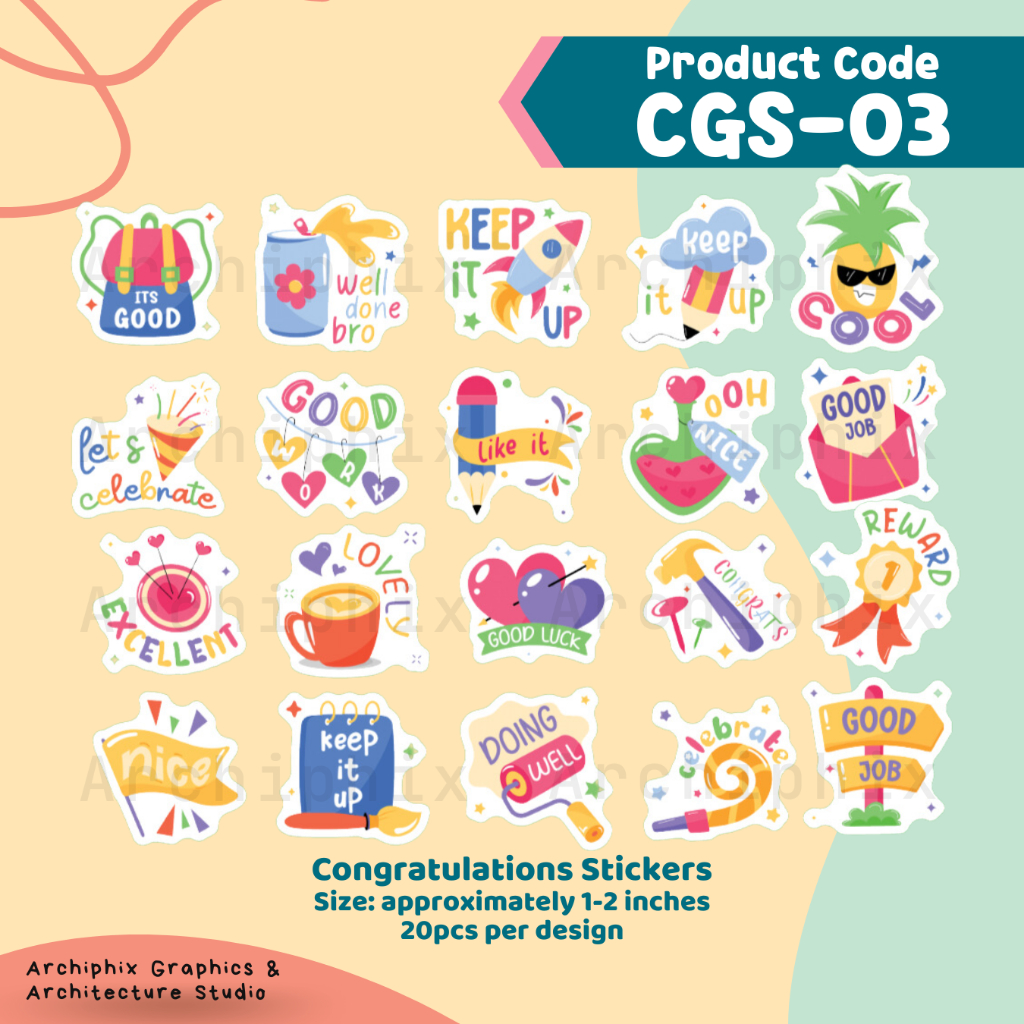 Congratulations Congrats Stickers by Archiphix (Set of 20 pcs) | Shopee ...
