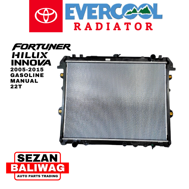 EVERCOOL RADIATOR ASSEMBLY 22T TOYOTA FORTUNER INNOVA HILUX 2005-2015 ...
