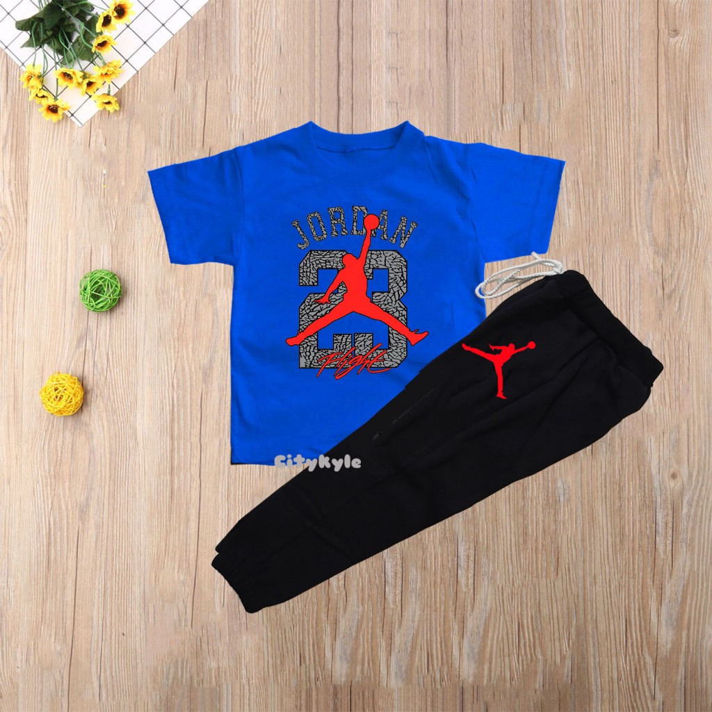 Jordan New Kids Terno T shirt Jogger 1 11yrs.old small xlarge trendy clothes boys Girls Shopee Philippines