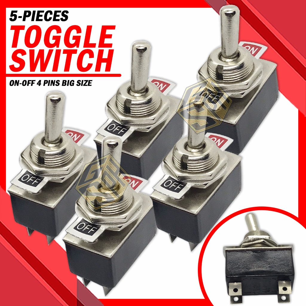 5PCS Toggle Switch ON-OFF 4 Pins Big Size Heavy Duty | Shopee Philippines